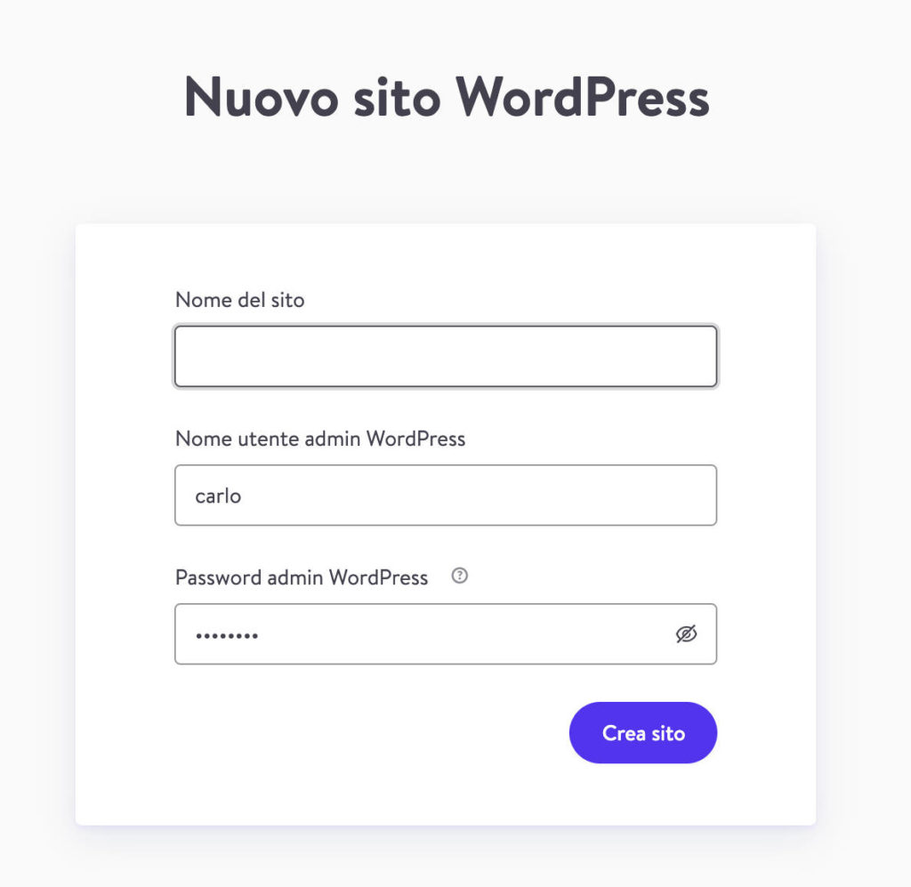 Nuovo sito WordPress